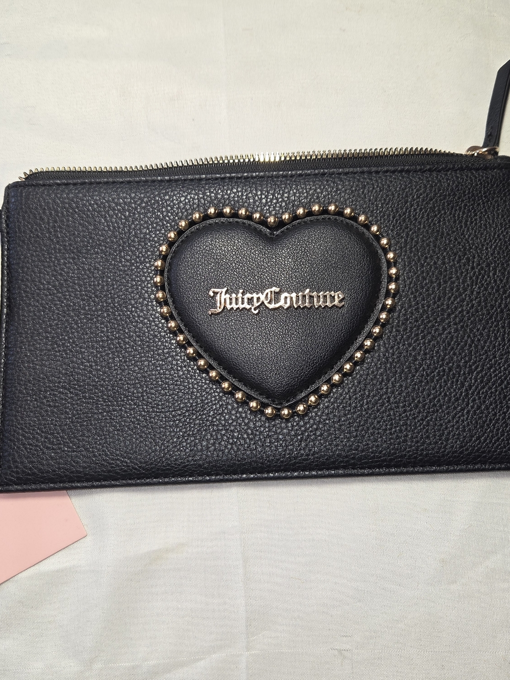 NWT Juicy Couture "Love Never Dies"Black Stud Stud Wristlet. DDCP